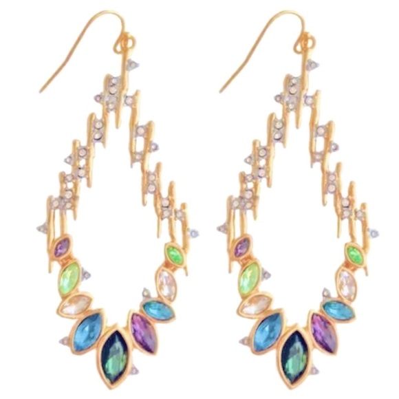 ALEXIS BITTAR • Navette Crystal Spiked Wire Earrings - Picture 1 of 5